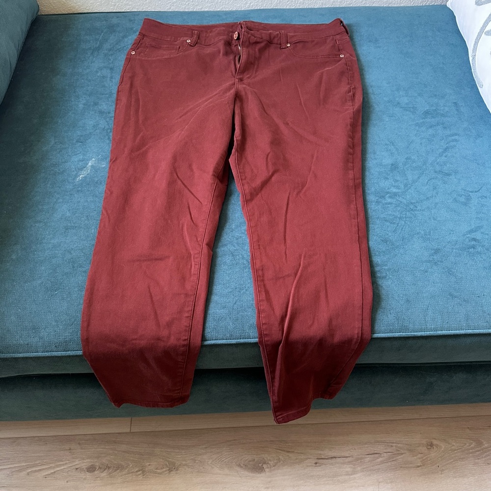 Maurices Women's Dark Red Straight Leg Jeans